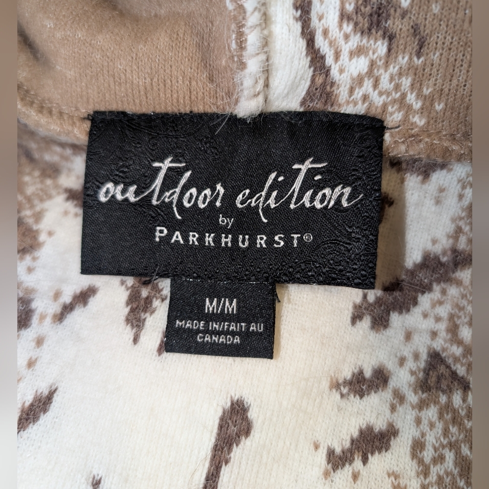 🤎🐻‍❄️🤍 Faux Fur-Trimmed Brown + White Hooded Jacket w/ Pom-Pom Drawstrings - Picture 4 of 10